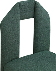 Bennett Boucle Fabric Upholstered Dining Chair in Green, Set of 2 - 997Green-C