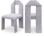 Bennett Boucle Fabric Upholstered Dining Chair in Grey, Set of 2 - 997Grey-C