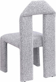 Bennett Boucle Fabric Upholstered Dining Chair in Grey, Set of 2 - 997Grey-C