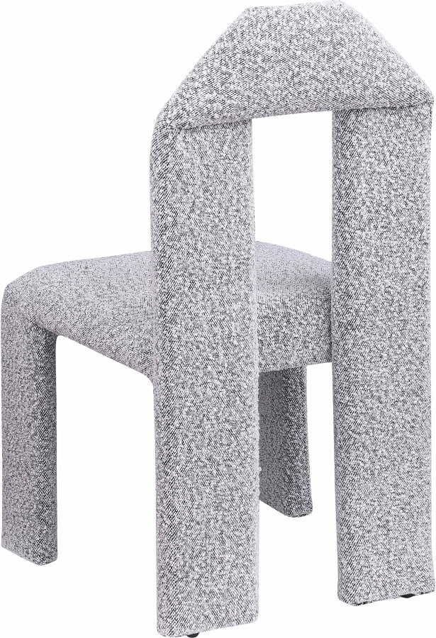 Bennett Boucle Fabric Upholstered Dining Chair in Grey, Set of 2 - 997Grey-C