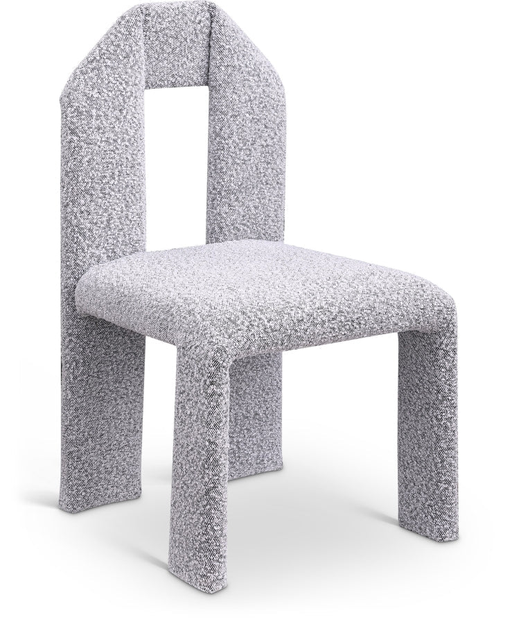 Bennett Boucle Fabric Upholstered Dining Chair in Grey, Set of 2 - 997Grey-C