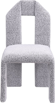 Bennett Boucle Fabric Upholstered Dining Chair in Grey, Set of 2 - 997Grey-C
