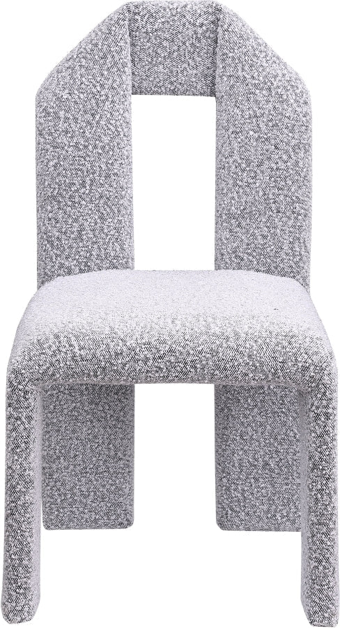 Bennett Boucle Fabric Upholstered Dining Chair in Grey, Set of 2 - 997Grey-C