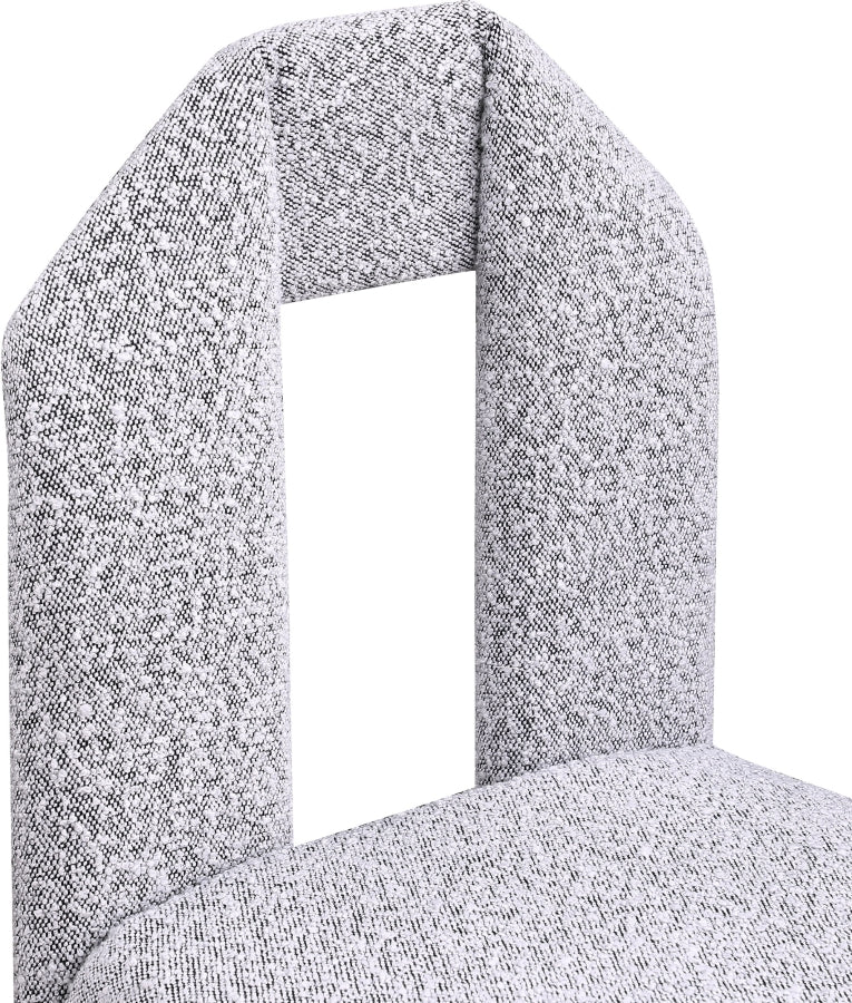 Bennett Boucle Fabric Upholstered Dining Chair in Grey, Set of 2 - 997Grey-C