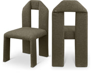 Bennett Boucle Fabric Upholstered Dining Chair in Olive, Set of 2 - 997Olive-C