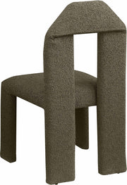 Bennett Boucle Fabric Upholstered Dining Chair in Olive, Set of 2 - 997Olive-C