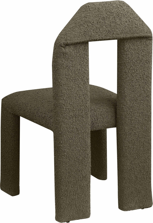 Bennett Boucle Fabric Upholstered Dining Chair in Olive, Set of 2 - 997Olive-C