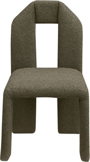 Bennett Boucle Fabric Upholstered Dining Chair in Olive, Set of 2 - 997Olive-C