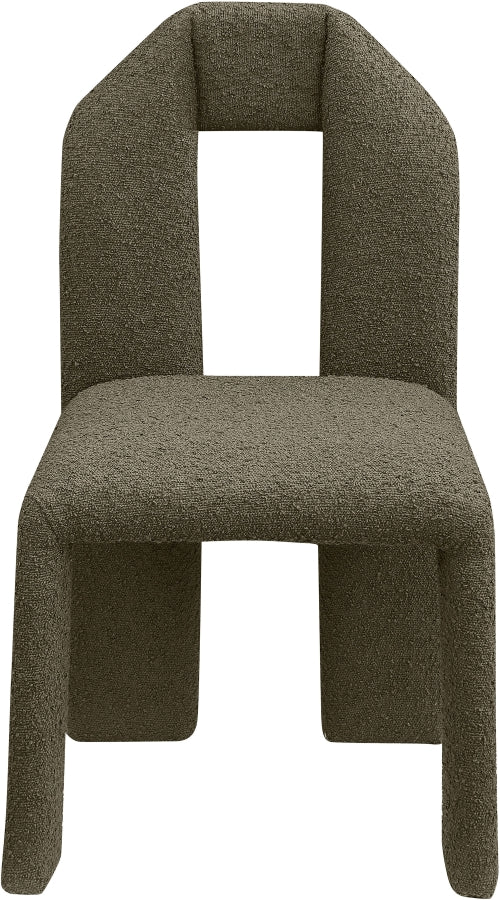 Bennett Boucle Fabric Upholstered Dining Chair in Olive, Set of 2 - 997Olive-C