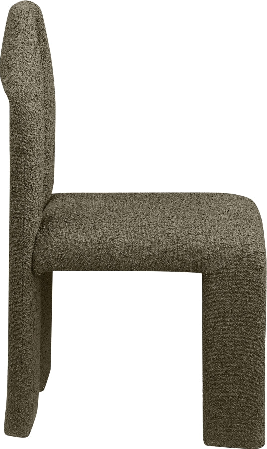 Bennett Boucle Fabric Upholstered Dining Chair in Olive, Set of 2 - 997Olive-C