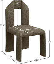 Bennett Boucle Fabric Upholstered Dining Chair in Olive, Set of 2 - 997Olive-C