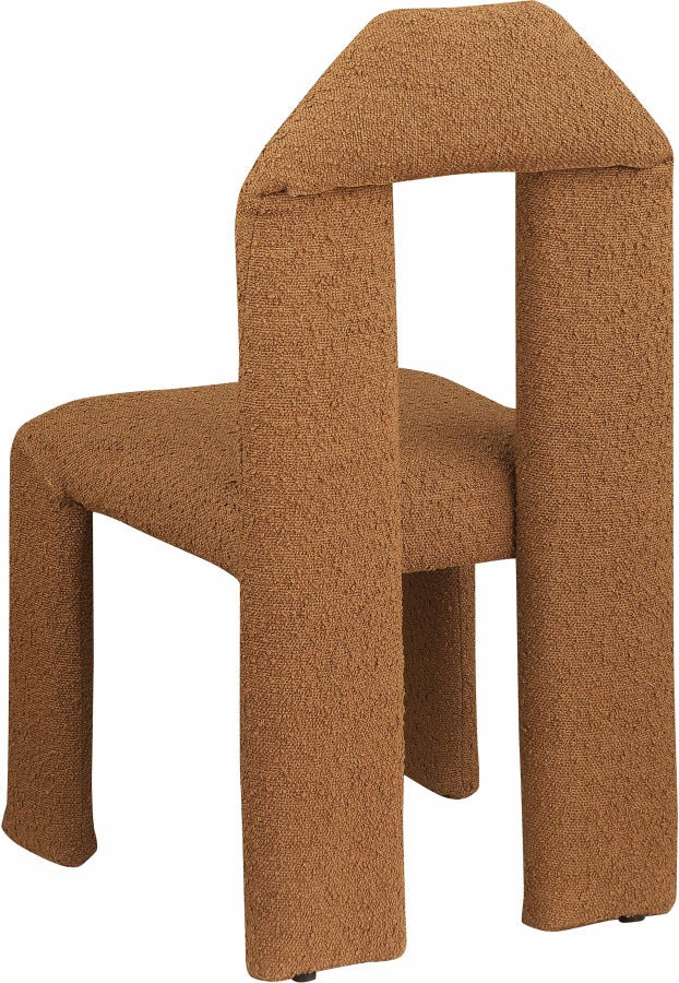Bennett Boucle Fabric Upholstered Dining Chair in Saddle, Set of 2 - 997Saddle-C