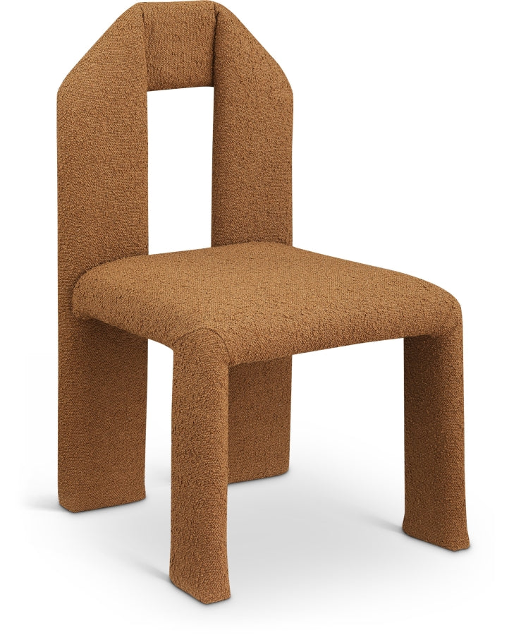 Bennett Boucle Fabric Upholstered Dining Chair in Saddle, Set of 2 - 997Saddle-C