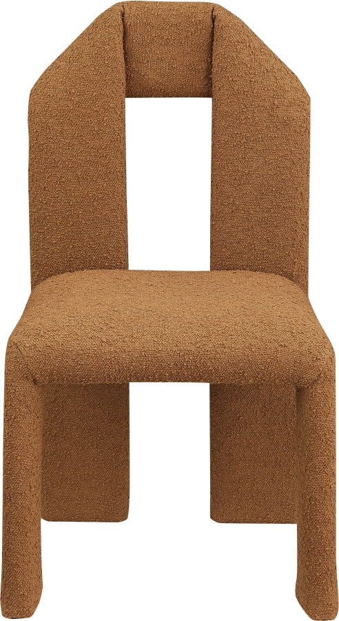 Bennett Boucle Fabric Upholstered Dining Chair in Saddle, Set of 2 - 997Saddle-C