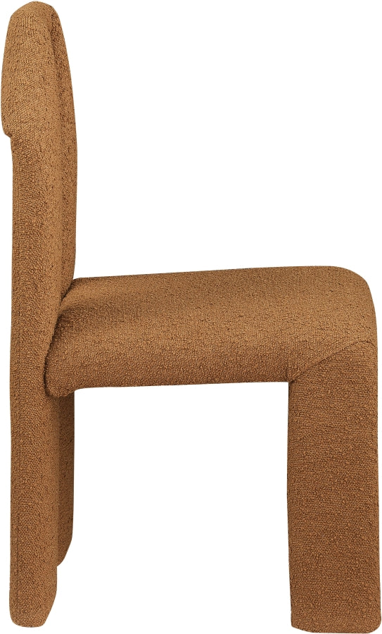 Bennett Boucle Fabric Upholstered Dining Chair in Saddle, Set of 2 - 997Saddle-C