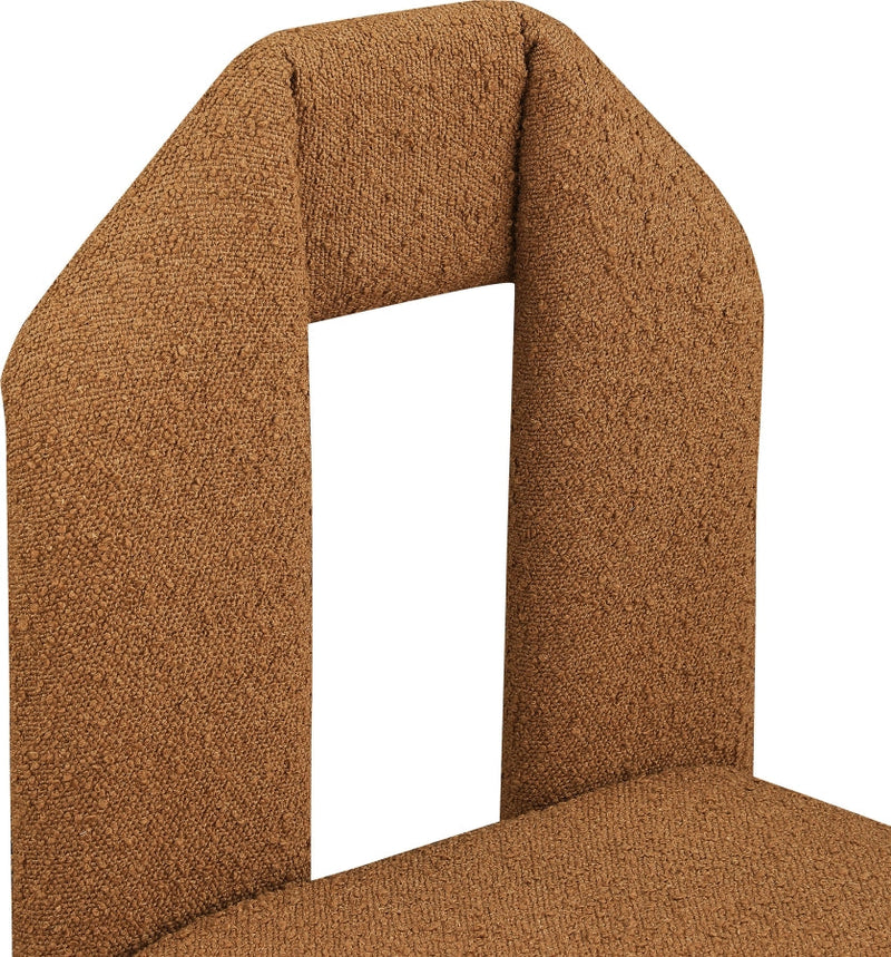 Bennett Boucle Fabric Upholstered Dining Chair in Saddle, Set of 2 - 997Saddle-C