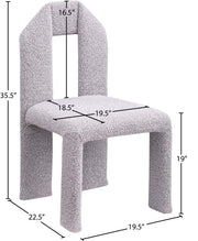 Bennett Boucle Fabric Upholstered Dining Chair in Taupe, Set of 2 - 997Taupe-C