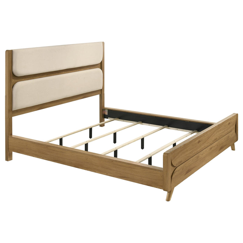 Bennett California King Upholstered 4-Piece Modern Bedroom Set Light Oak - 222901KW-S4