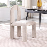 Bennett Chenille Fabric Upholstered Dining Chair in Beige, Set of 2 - 998Beige-C