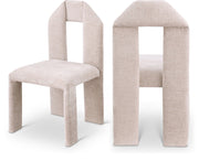 Bennett Chenille Fabric Upholstered Dining Chair in Beige, Set of 2 - 998Beige-C
