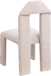 Bennett Chenille Fabric Upholstered Dining Chair in Beige, Set of 2 - 998Beige-C