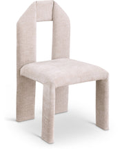 Bennett Chenille Fabric Upholstered Dining Chair in Beige, Set of 2 - 998Beige-C