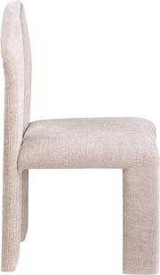 Bennett Chenille Fabric Upholstered Dining Chair in Beige, Set of 2 - 998Beige-C