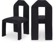 Bennett Chenille Fabric Upholstered Dining Chair in Black, Set of 2 - 998Black-C