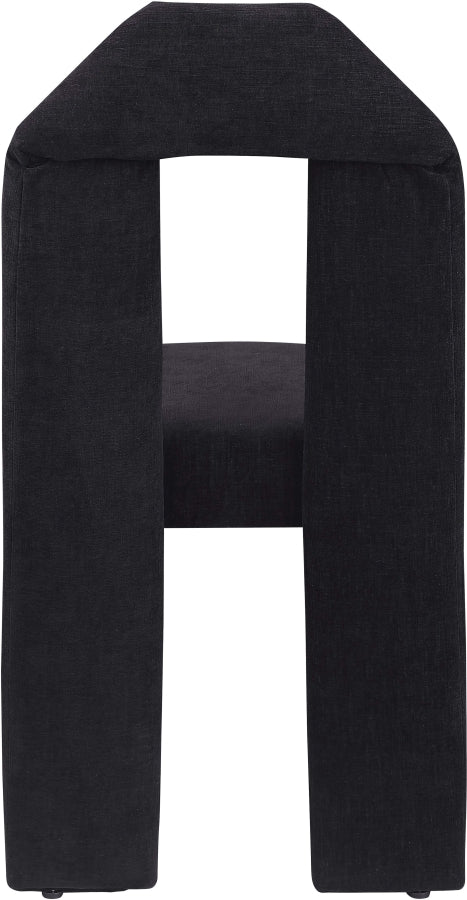 Bennett Chenille Fabric Upholstered Dining Chair in Black, Set of 2 - 998Black-C