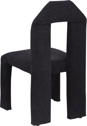 Bennett Chenille Fabric Upholstered Dining Chair in Black, Set of 2 - 998Black-C