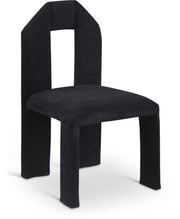 Bennett Chenille Fabric Upholstered Dining Chair in Black, Set of 2 - 998Black-C