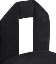 Bennett Chenille Fabric Upholstered Dining Chair in Black, Set of 2 - 998Black-C