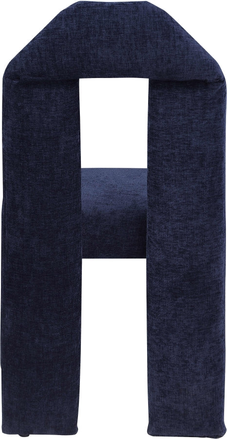 Bennett Chenille Fabric Upholstered Dining Chair in Blue, Set of 2 - 998Navy-C