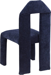 Bennett Chenille Fabric Upholstered Dining Chair in Blue, Set of 2 - 998Navy-C