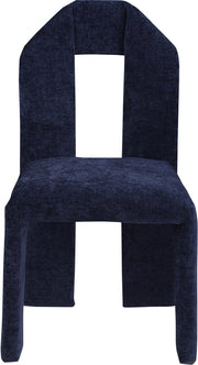 Bennett Chenille Fabric Upholstered Dining Chair in Blue, Set of 2 - 998Navy-C