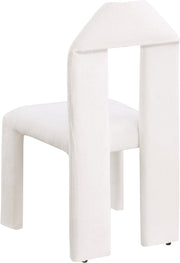 Bennett Chenille Fabric Upholstered Dining Chair in Cream, Set of 2 - 998Cream-C