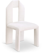Bennett Chenille Fabric Upholstered Dining Chair in Cream, Set of 2 - 998Cream-C