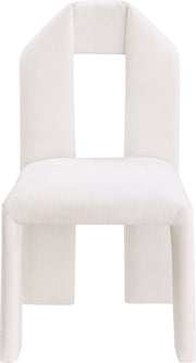 Bennett Chenille Fabric Upholstered Dining Chair in Cream, Set of 2 - 998Cream-C