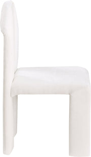 Bennett Chenille Fabric Upholstered Dining Chair in Cream, Set of 2 - 998Cream-C