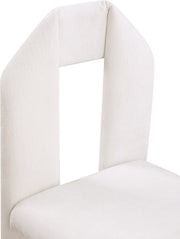 Bennett Chenille Fabric Upholstered Dining Chair in Cream, Set of 2 - 998Cream-C