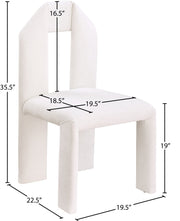 Bennett Chenille Fabric Upholstered Dining Chair in Cream, Set of 2 - 998Cream-C