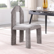 Bennett Chenille Fabric Upholstered Dining Chair in Grey, Set of 2 - 998Grey-C