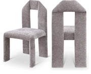 Bennett Chenille Fabric Upholstered Dining Chair in Grey, Set of 2 - 998Grey-C