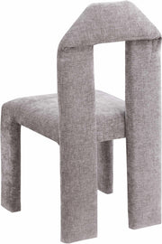 Bennett Chenille Fabric Upholstered Dining Chair in Grey, Set of 2 - 998Grey-C