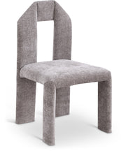 Bennett Chenille Fabric Upholstered Dining Chair in Grey, Set of 2 - 998Grey-C