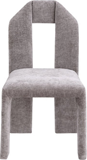 Bennett Chenille Fabric Upholstered Dining Chair in Grey, Set of 2 - 998Grey-C