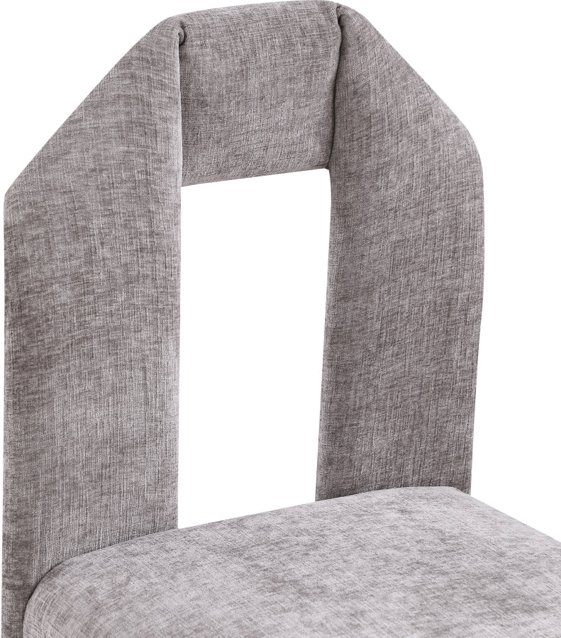 Bennett Chenille Fabric Upholstered Dining Chair in Grey, Set of 2 - 998Grey-C