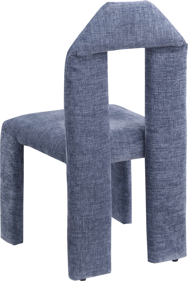 Bennett Chenille Fabric Upholstered Dining Chair in Light Blue, Set of 2 - 998LtBlu-C