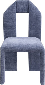 Bennett Chenille Fabric Upholstered Dining Chair in Light Blue, Set of 2 - 998LtBlu-C