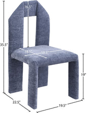 Bennett Chenille Fabric Upholstered Dining Chair in Light Blue, Set of 2 - 998LtBlu-C